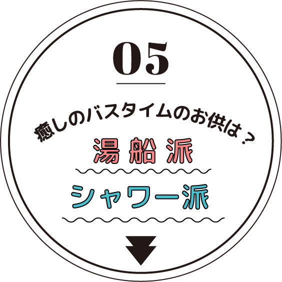 05 癒しのバスタイムのお供は？ 湯船派 vs シャワー派