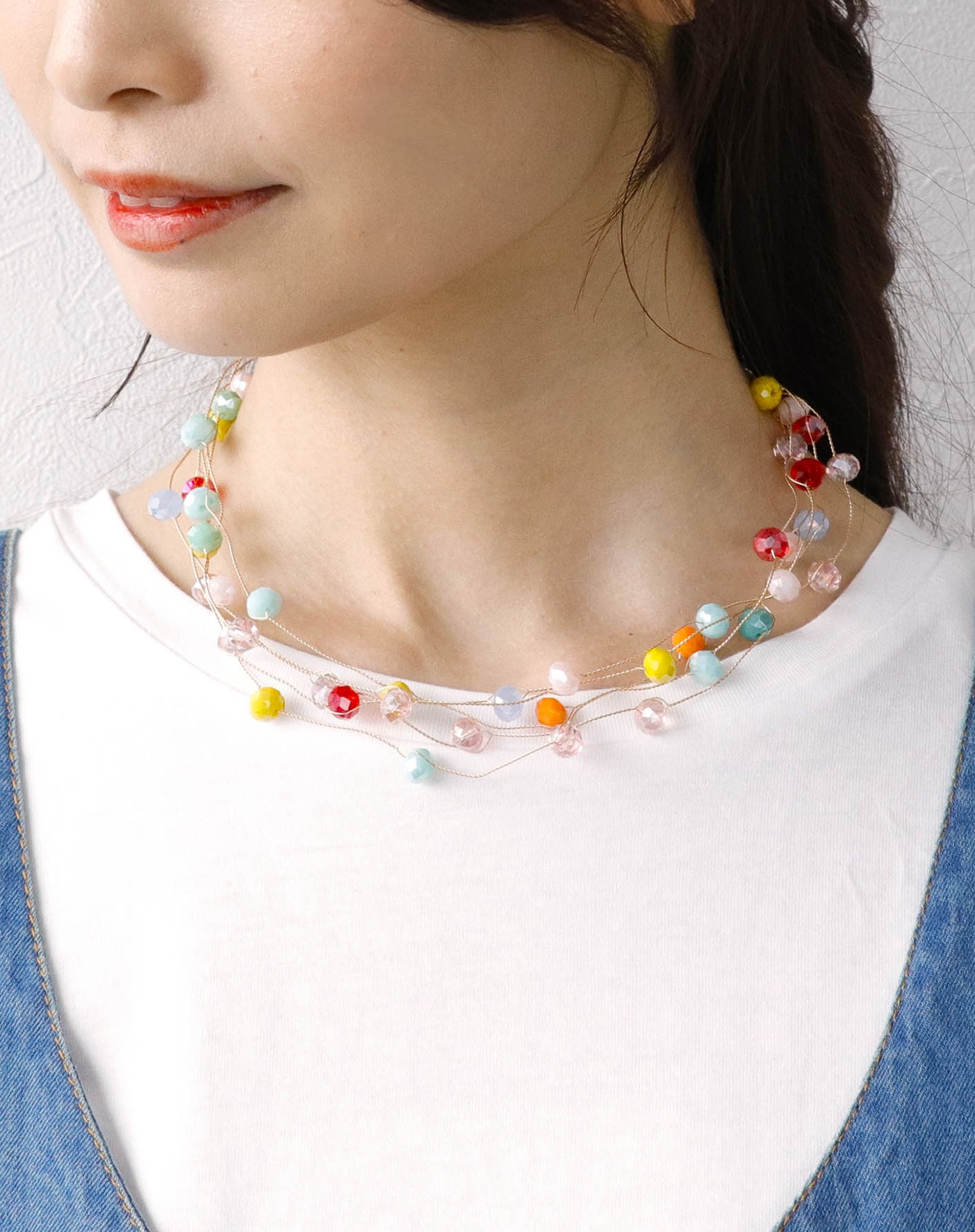 PRADA マルチカラー 編み糸ビーズネックレス PRADA マルチカラー 編み糸ビーズネックレス