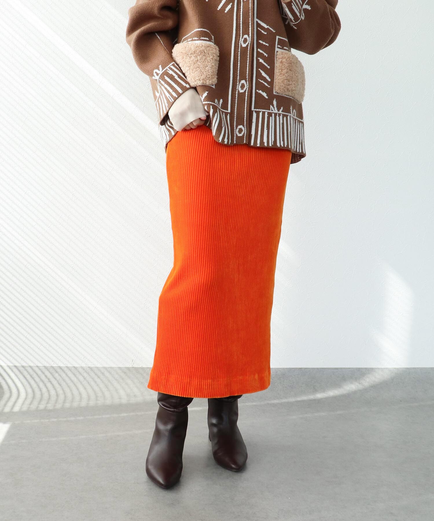 🍊コールテンストレッチタイトスカート オリジナル🍋｜スリー