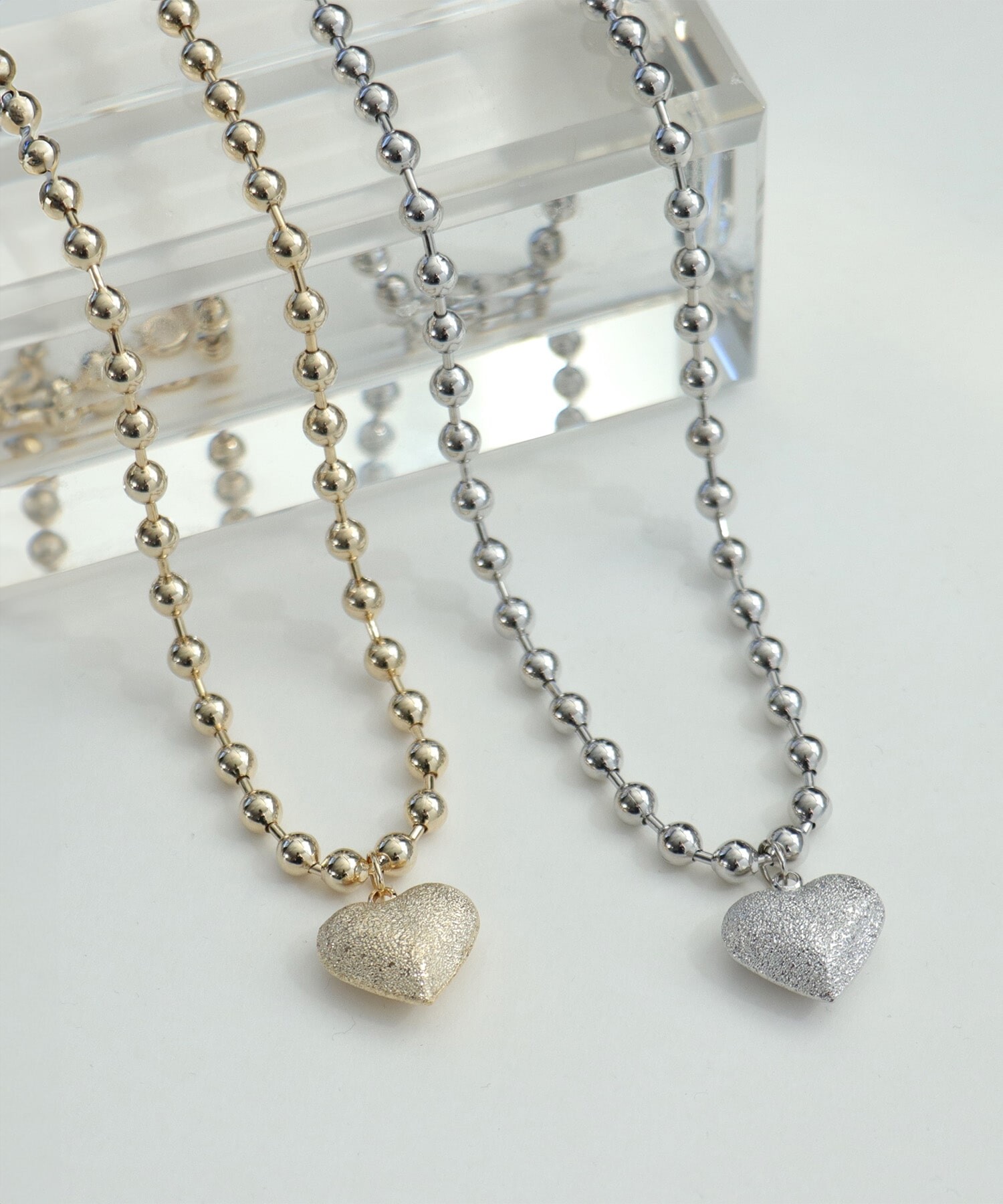 🖤ナシジハートネックレス🩶｜スリーフォータイム｜ショップ