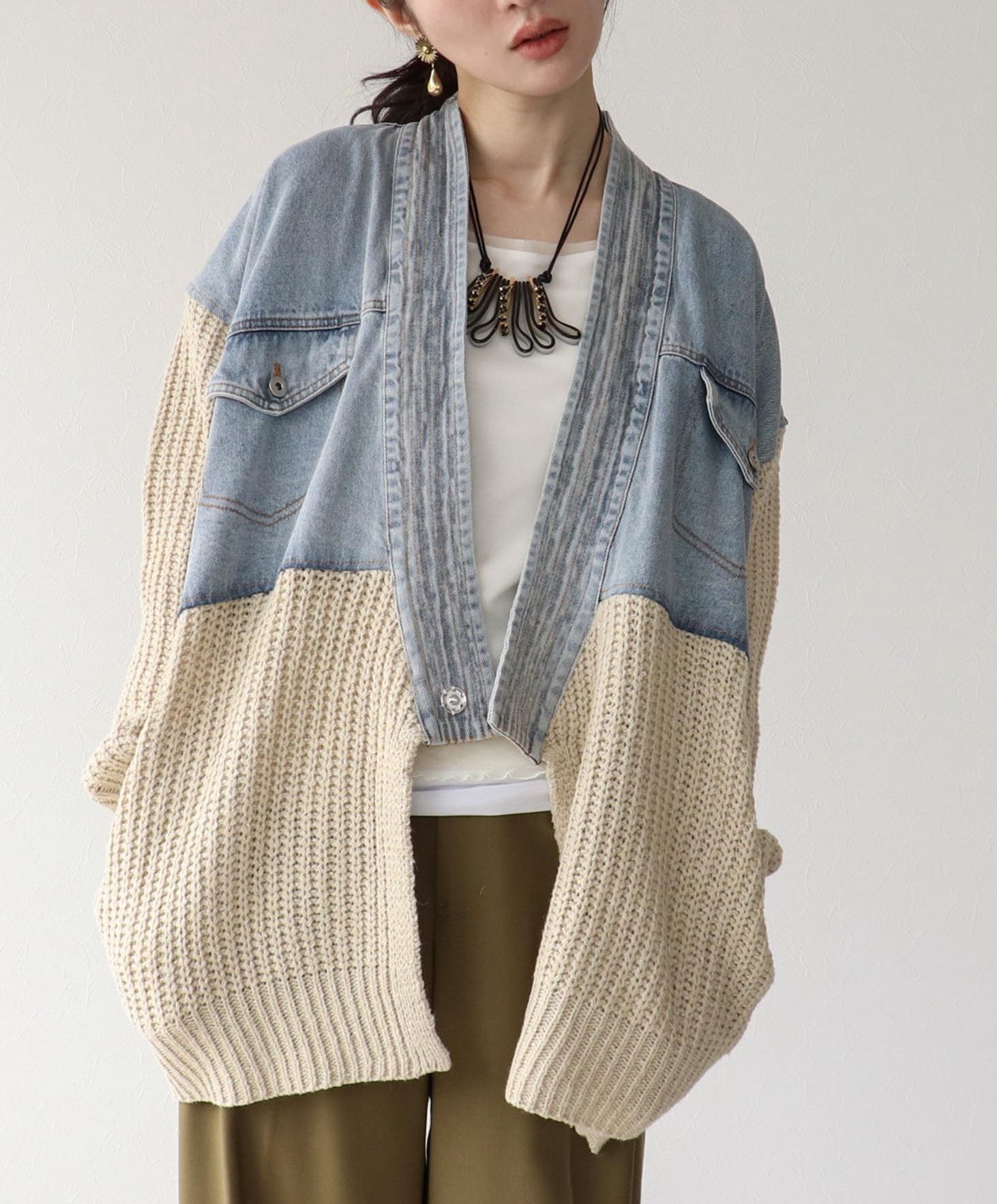 ひなこ様【doublet】リサイクルデニムヤーンカーディガン Mサイズ ひなこ様【doublet】リサイクルデニムヤーンカーディガン Mサイズ