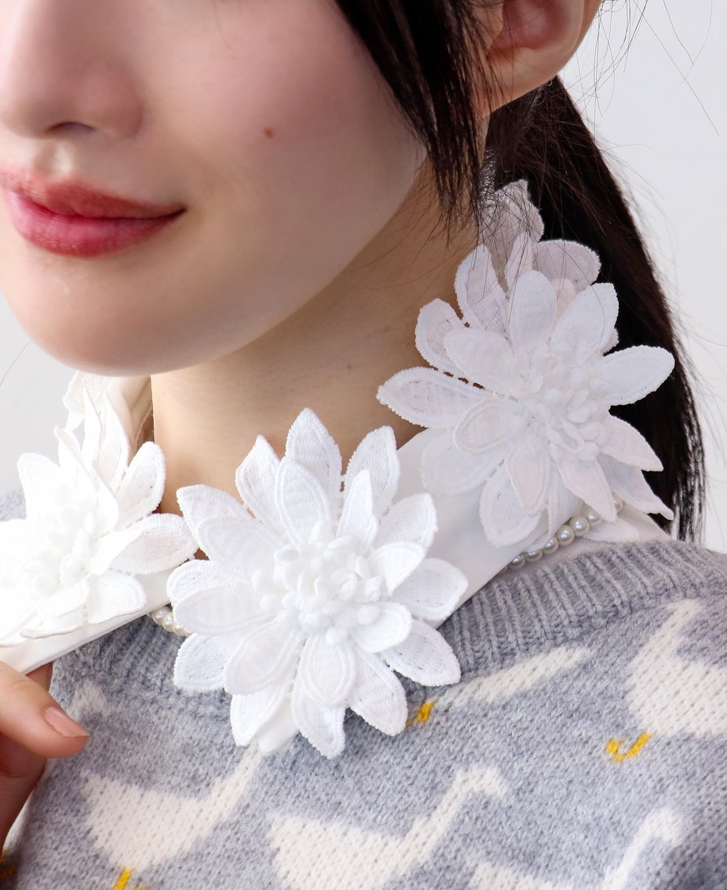 @ OHNO NOKO 花柄 ティペット つけ襟 ビジュー プリーツ スカーフ OHNO NOKO 花柄 ティペット つけ襟 ビジュー プリーツ スカーフ OHNO