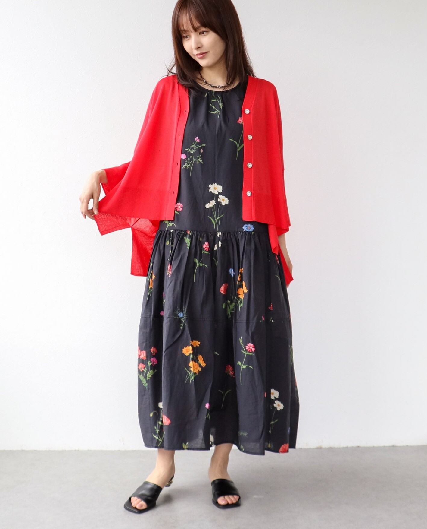 💐フラワー柄ノースリーブワンピース💐｜スリーフォータイム｜ショップ