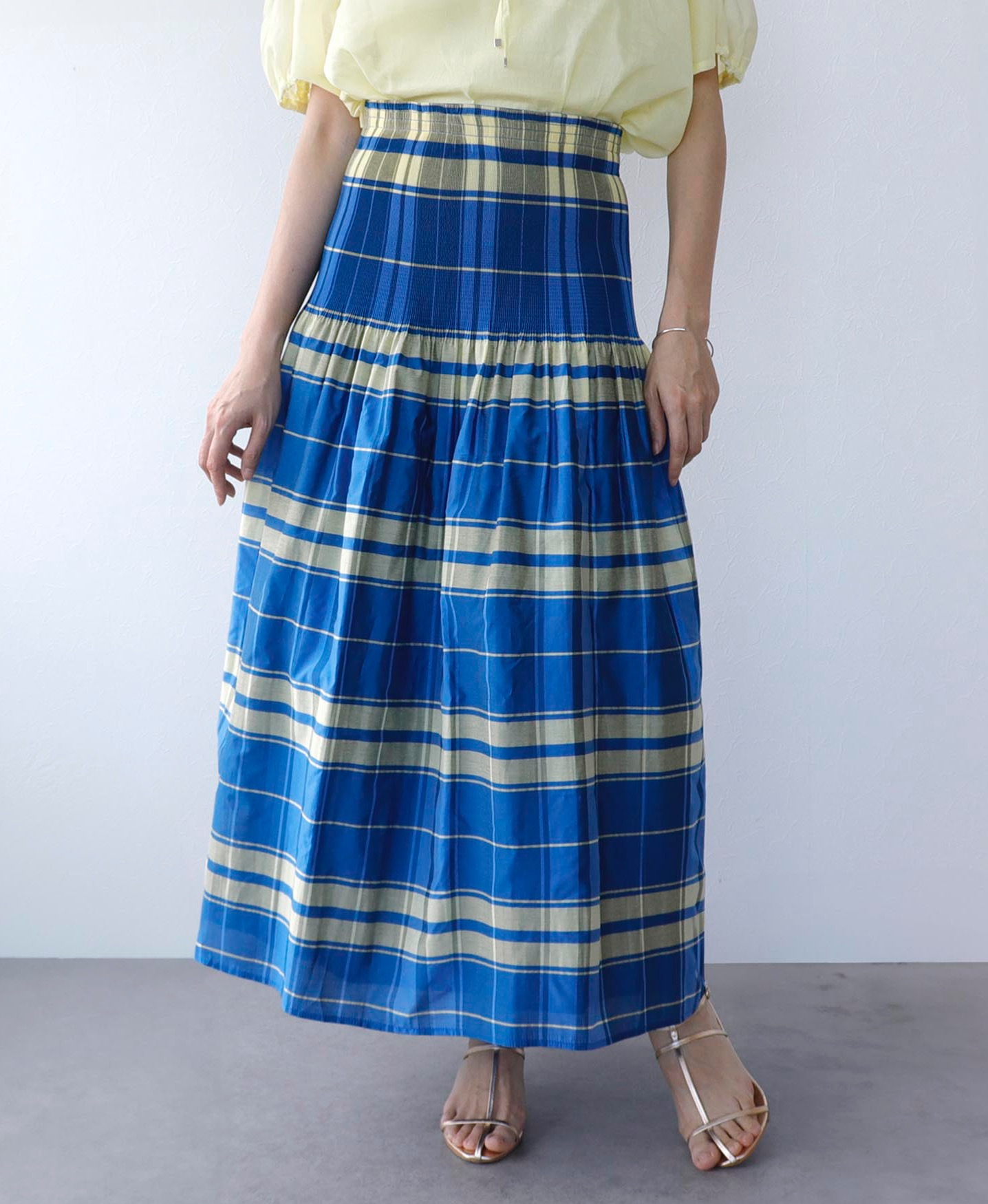 💙チェックストライプリバーシブルスカート💙｜もりもり寿し｜ショップ