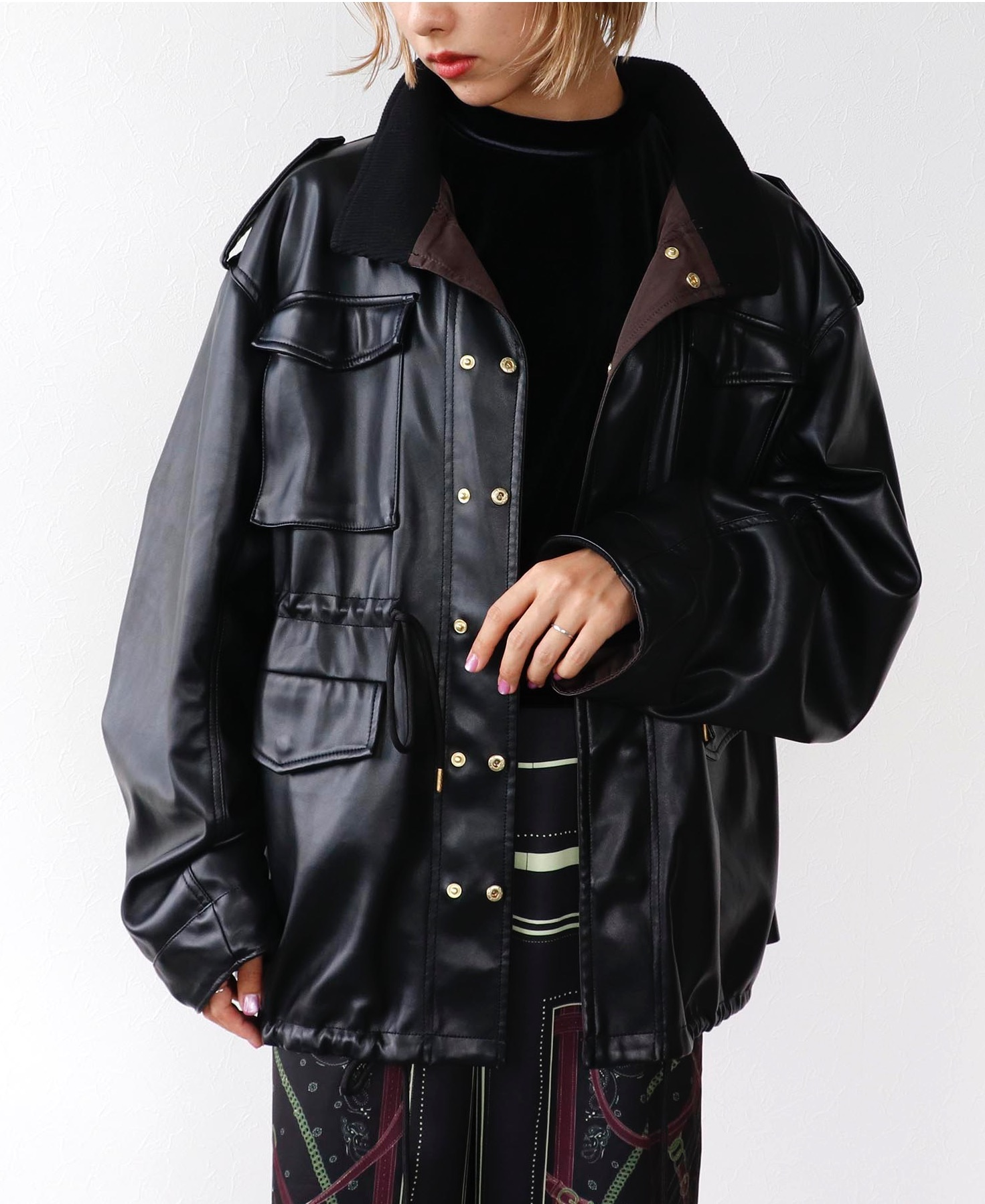 🧥リバーシブル合皮ブルゾン🧥｜スリーフォータイム｜ショップ