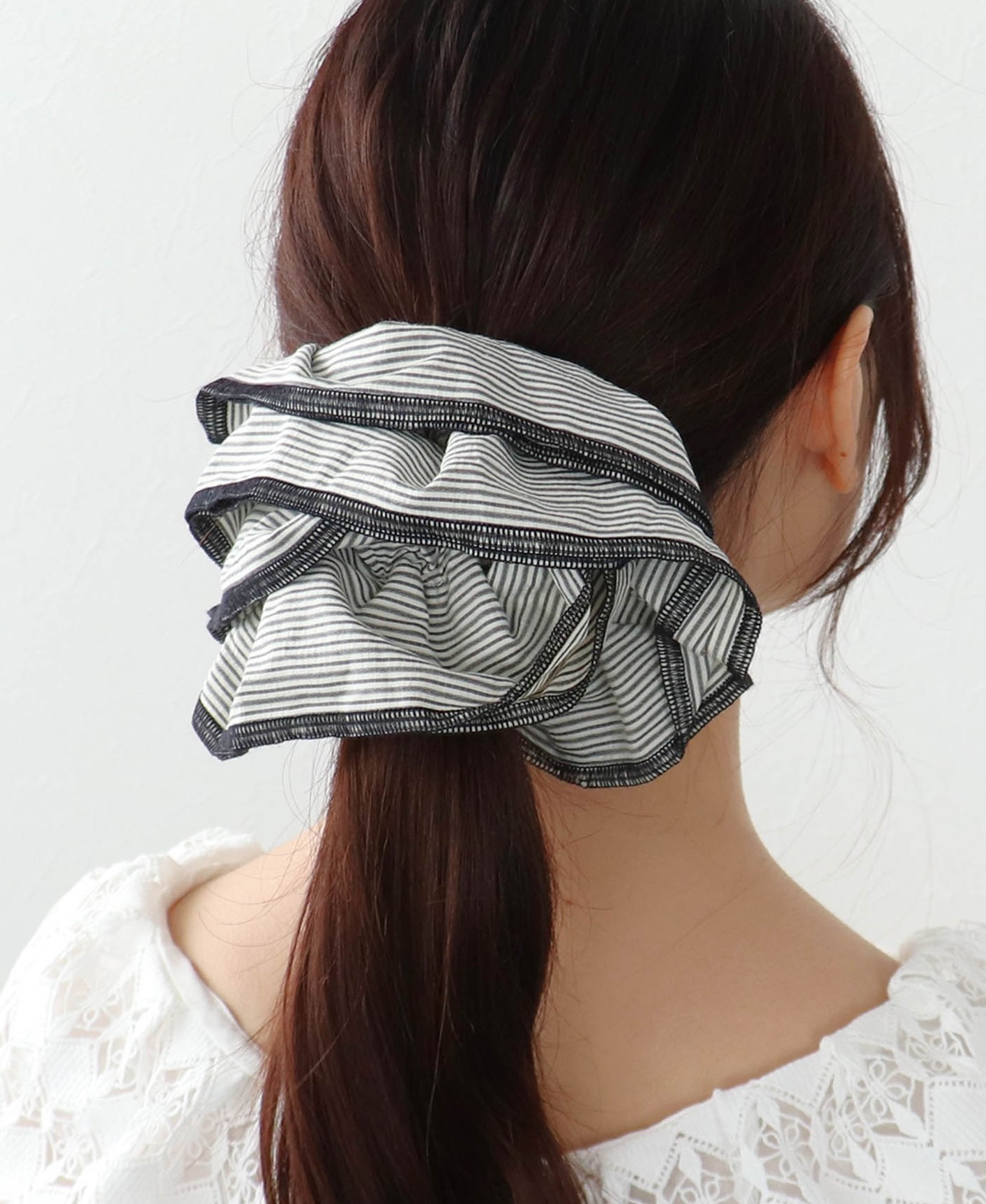 👱‍♀️ストライプボリュームシュシュ👱‍♀️｜スリーフォー