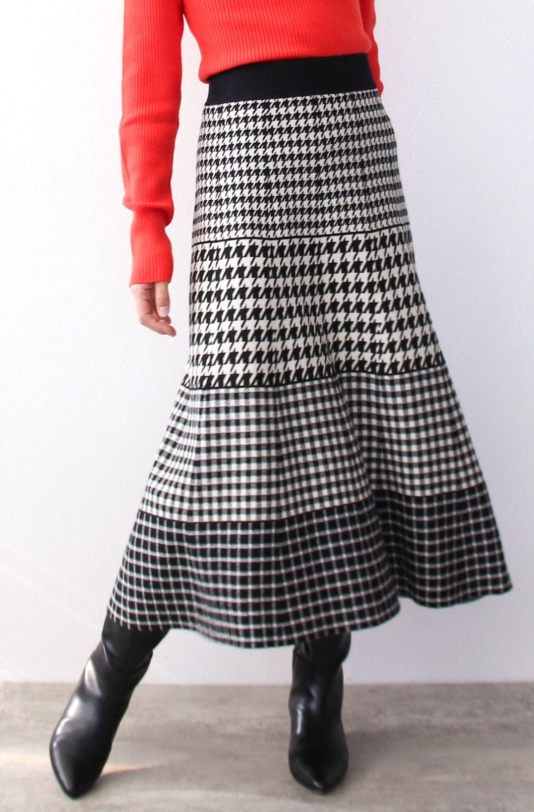 千鳥柄ジャガードスカート｜スリーフォータイム｜ショップ