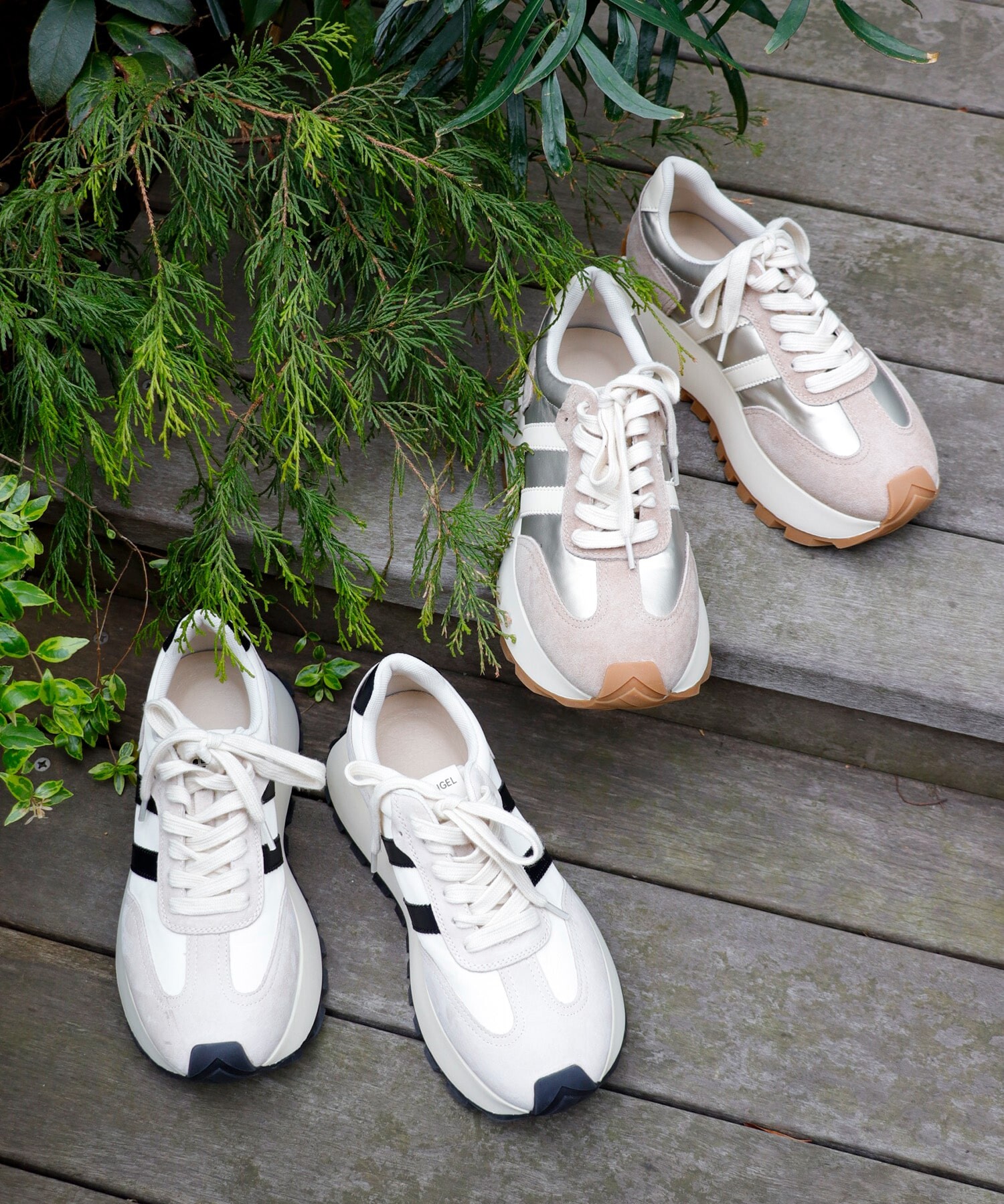 👟PIGスエード切替厚底スニーカー👟｜スリーフォータイム
