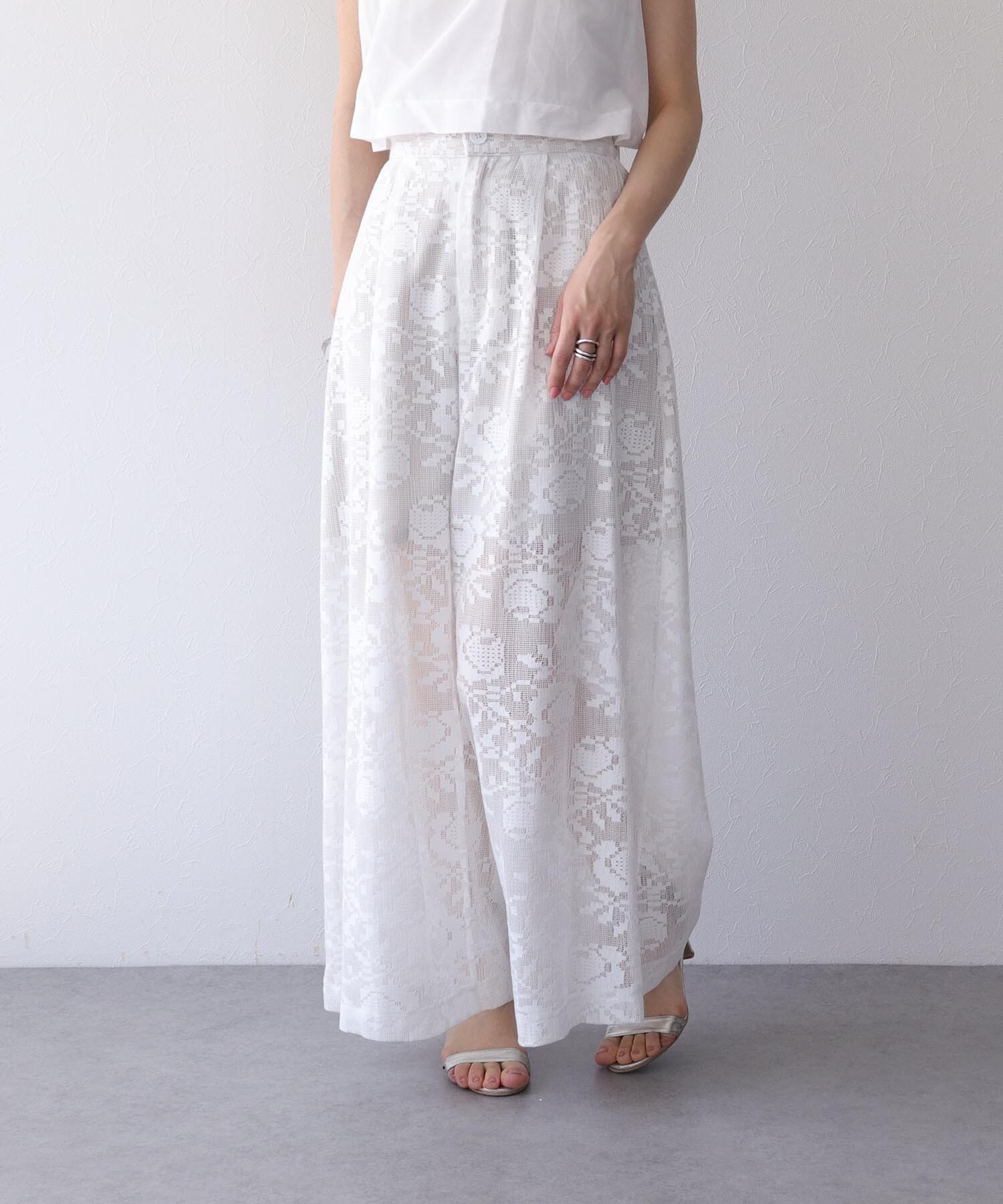 フォークロアタッチレースフレアパンツ｜スリーフォータイム｜ショップ