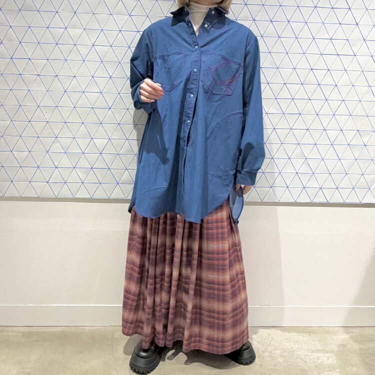 シダレフリルデニムSH × オンブレチックCHKSK