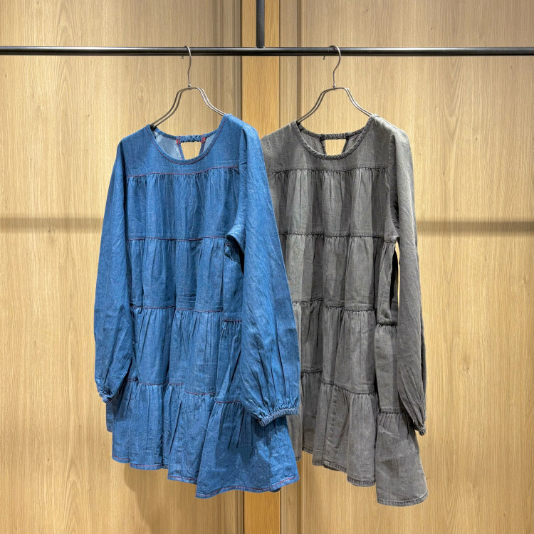 4段ギャザのデニムTN