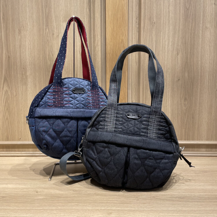 まるキルトデニムトート