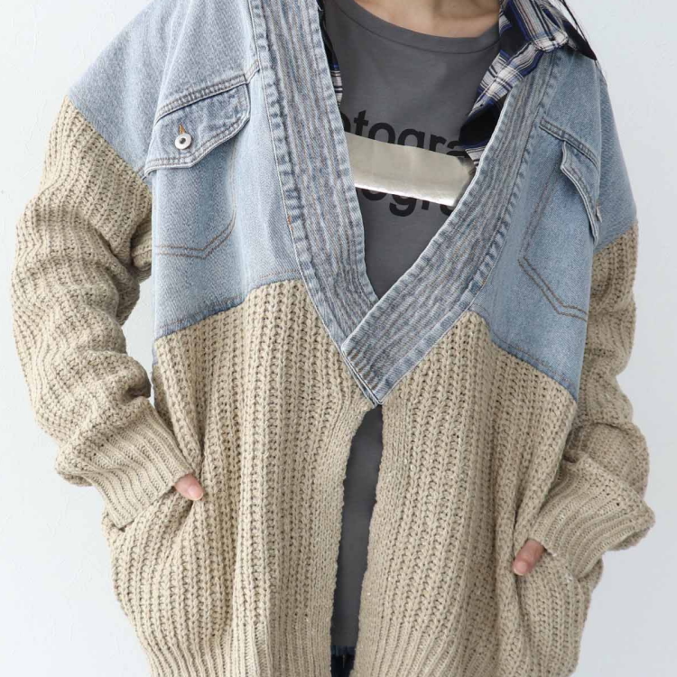 【再入荷！】デニムドッキングネップニットカーディガン🚲