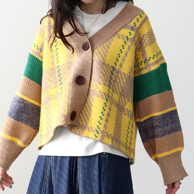 🧶MIX柄ニットカーディガン🧶