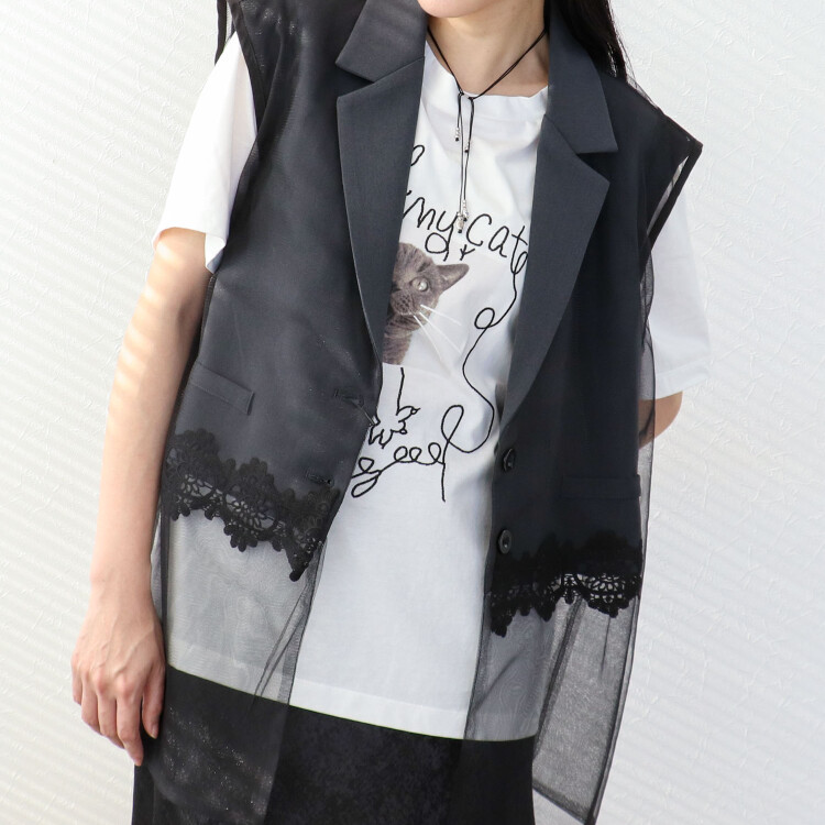 🌃レース切替レイヤードベスト🎧