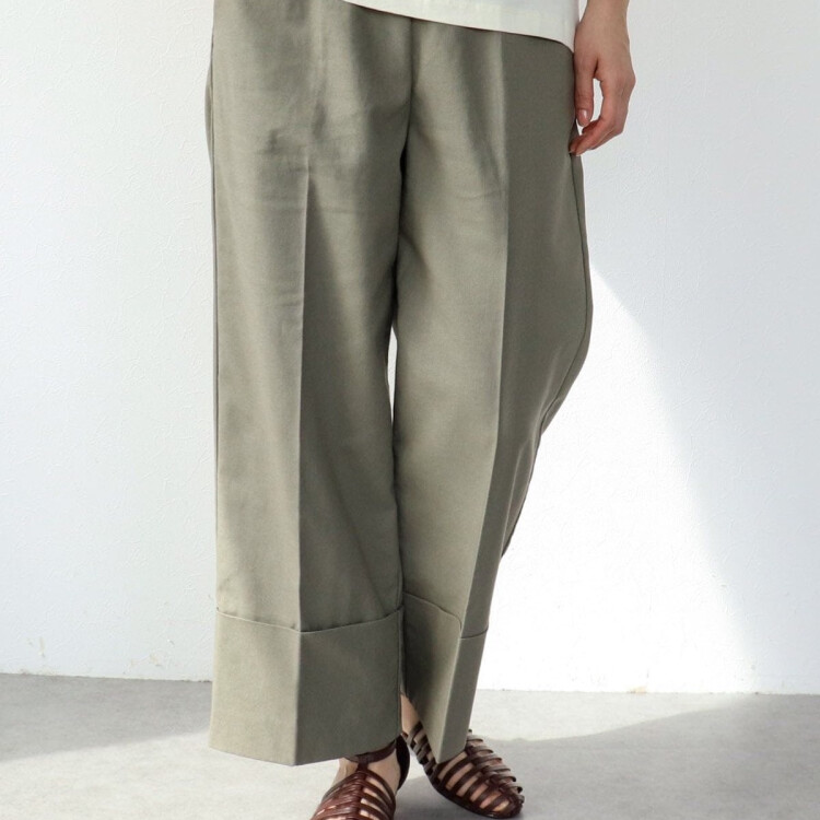 👖ロールヘムセンタープレスイージーパンツ