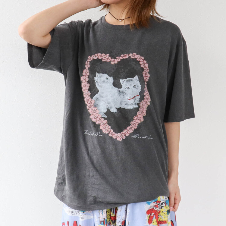🌸CAT柄Tシャツ🐈🎀