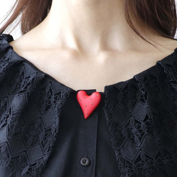 🖤ドットハートボタンカバー🖤