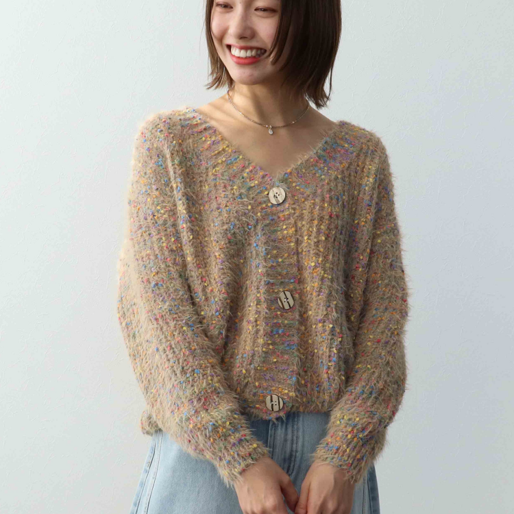 🧶ポコポコMIXヤーンニットカーディガン🧶