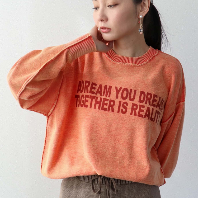 🧡ケミカルウォッシュクルーロゴプルオーバー🧡