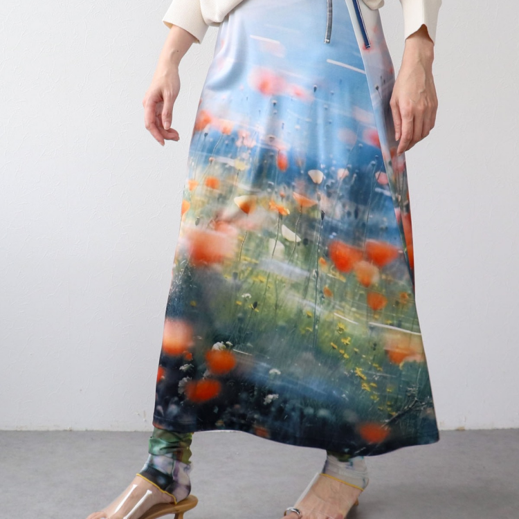 💐フラワー転写プリントスカート🌷