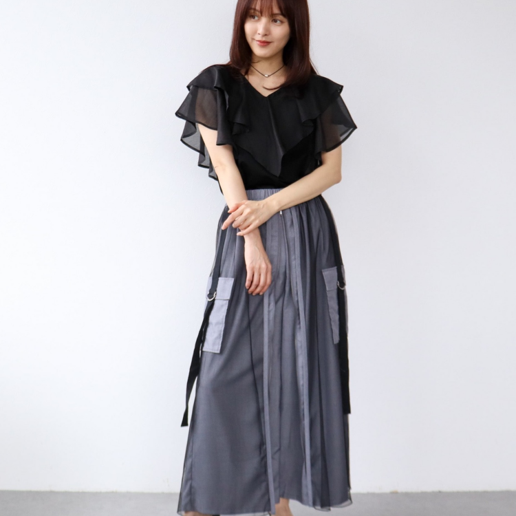 🖤チュールドッキングフロントZIPパンツ 🖤