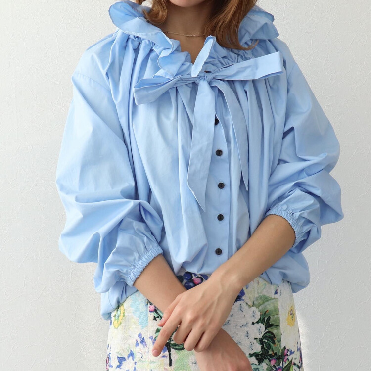 👚ビッグフリルカラーモードブラウス👚