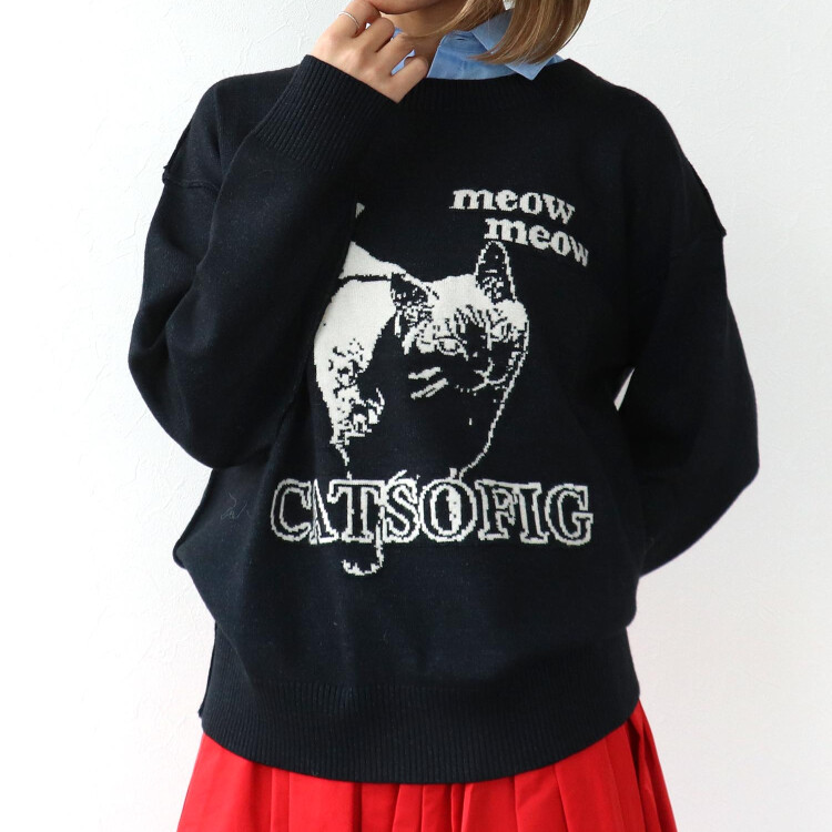 😽ネコジャガードニットプルオーバー😽