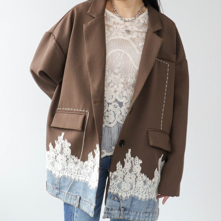 🫖レース×デニムデザインオーバージャケット🎻