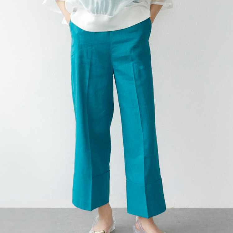 👖麻綿キャンパスロールヘムパンツ👖