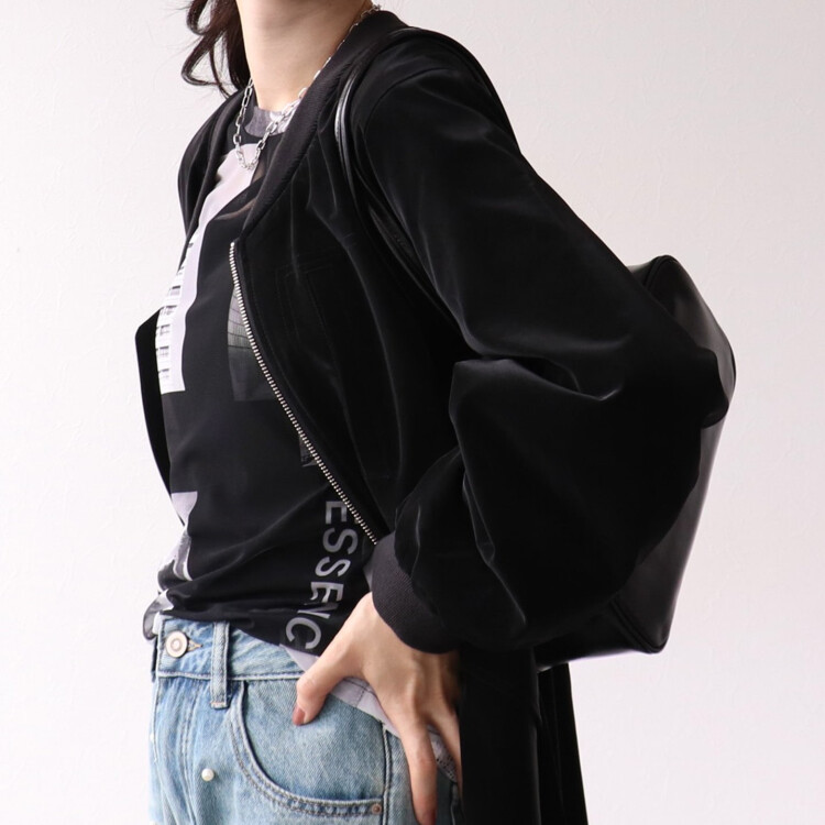 🖤ピーチフェイクレザーZIPミドルコート🖤