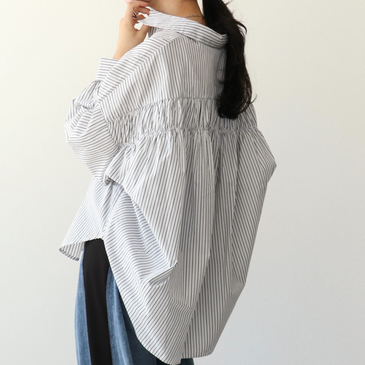 🤍ステンバックギャザー切替ブラウス🖤