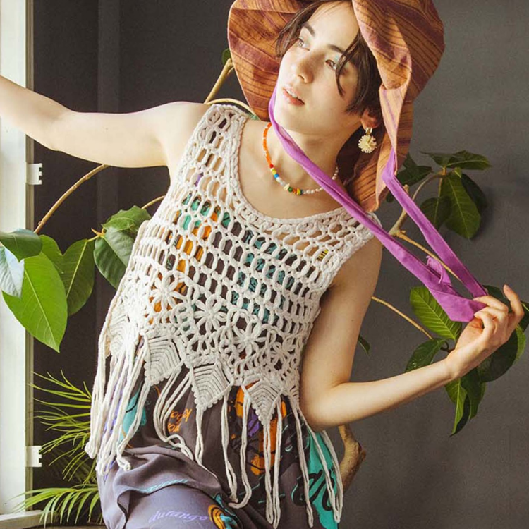 🧶フリンジカギ針ベスト🧶