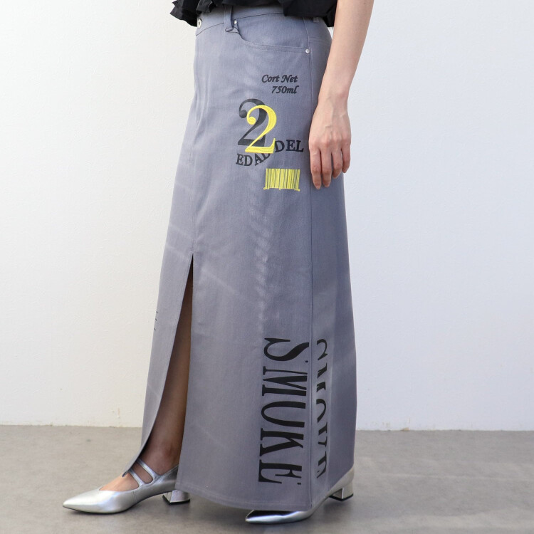 🥃ウィスキープリント刺繍スカート🍾