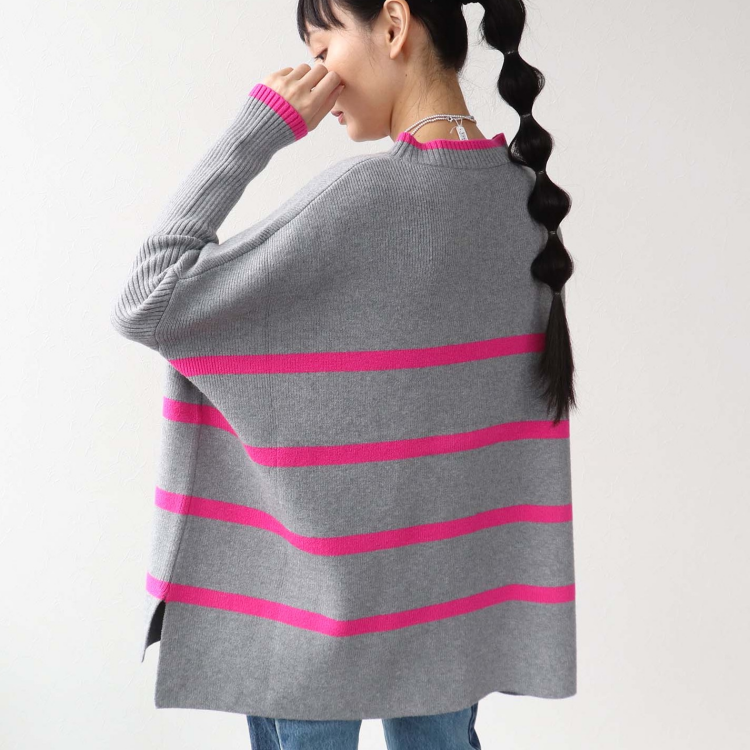 🎀ドルマンスリーブ配色ボーダーニット🎀