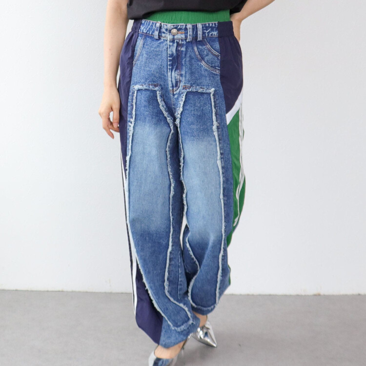 💚サイドスイッチデニムパンツ👖