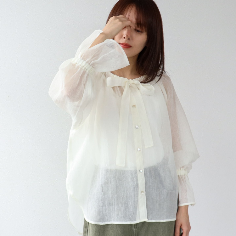 🎀ギャザーリボンカラーブラウス🎀